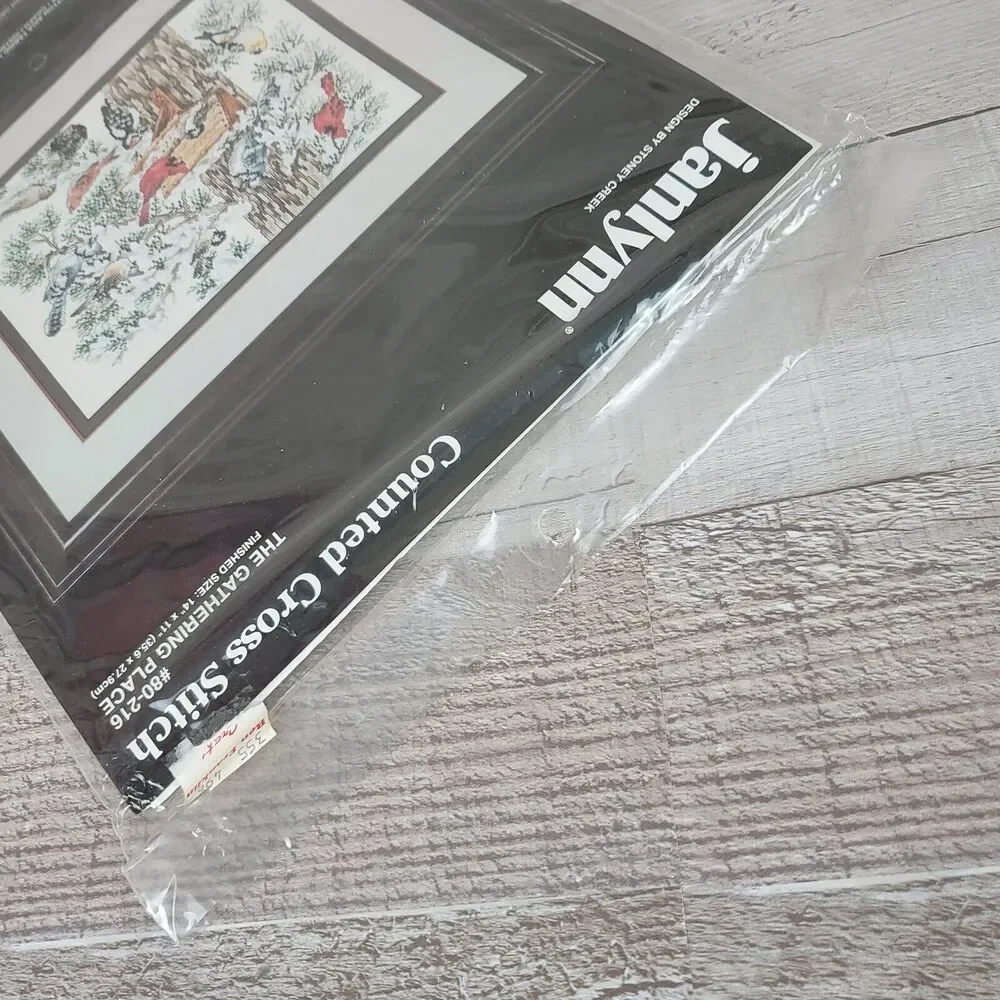 Counted Cross Stitch Kit Cardinals Birds Janlynn Winter Gathering Place Sealed